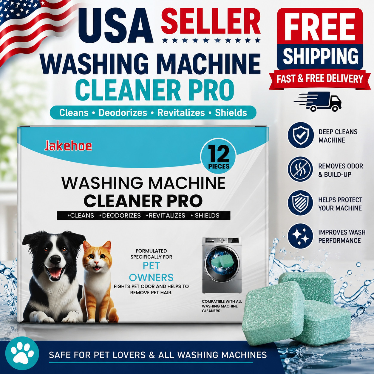 Uproot Clean Washing Machine Cleaner Tablets – 12 Pack