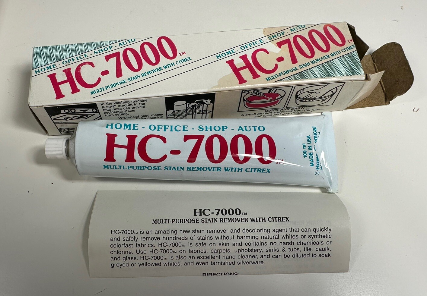 Vintage HC-7000 Universal Cleaner 3.5 oz Sealed New Old Stock Box Paper Sealed