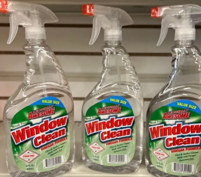 3 Pack- LA’s Totally Awesome Vinegar Formula Streak-Free Window Cleaner 32 Oz.