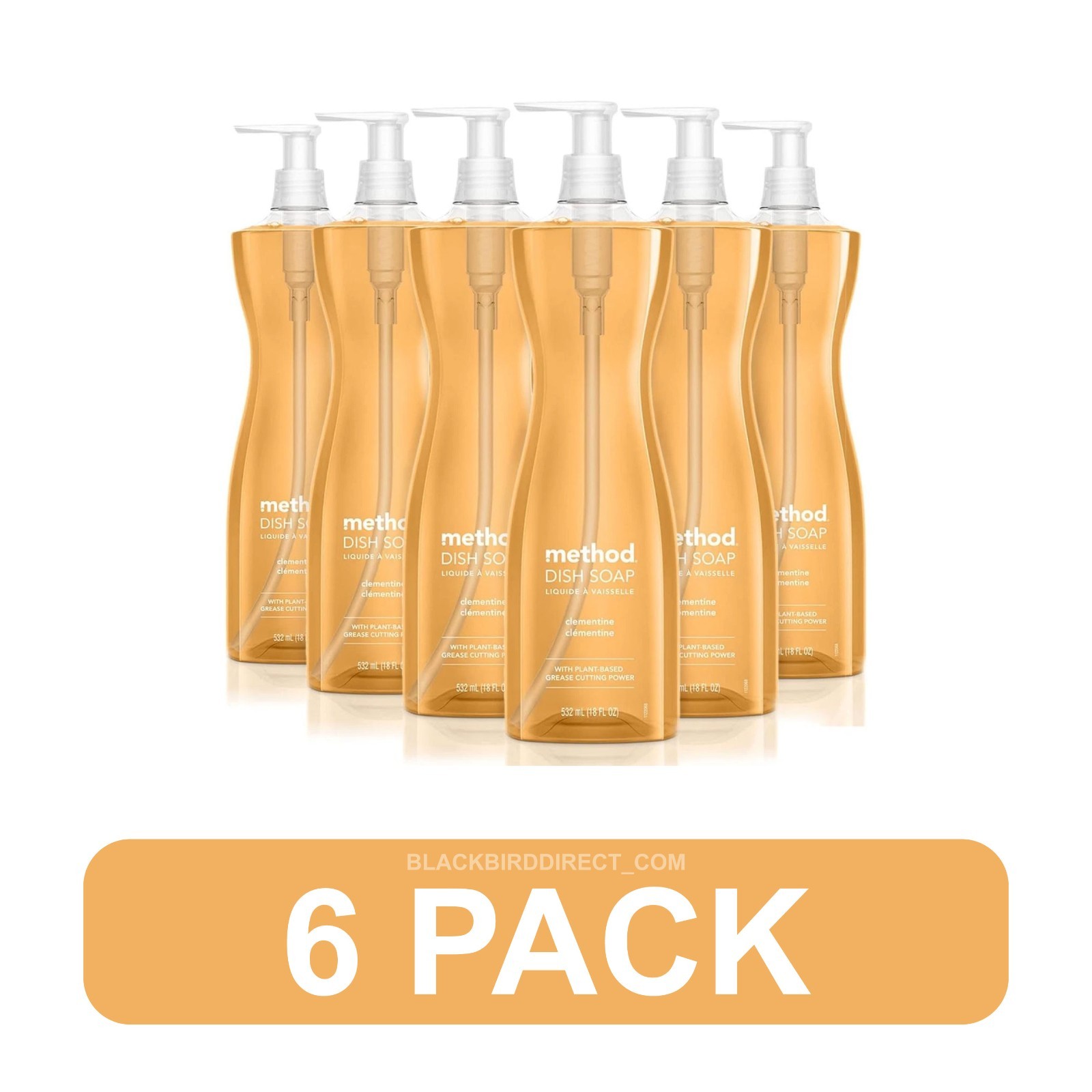 🔥✅ Method Gel Dish Soap Clementine Biodegradable Formula 18 Fl Oz Pack of 6