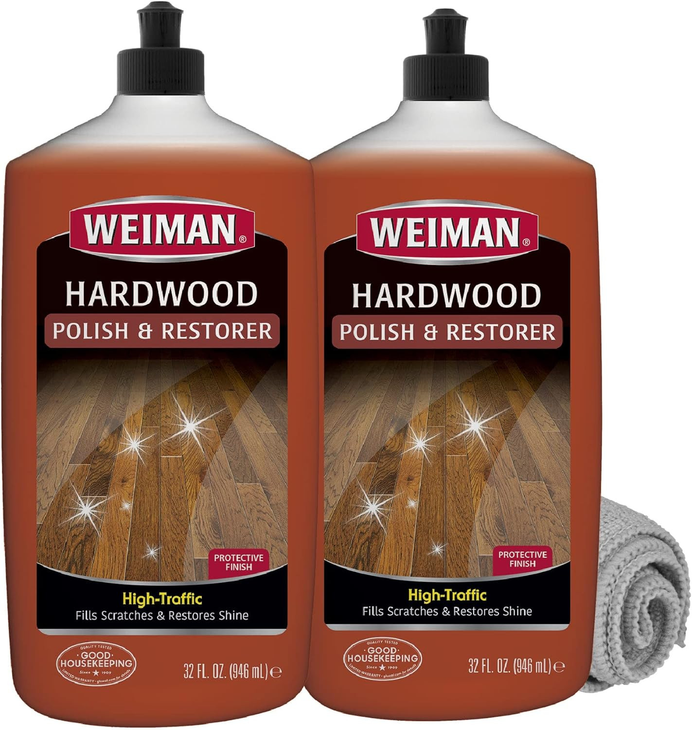 Wood Floor Polish and Restorer 32 Oz 3PC Bundle – High-Traffic Hardwood Floor, N