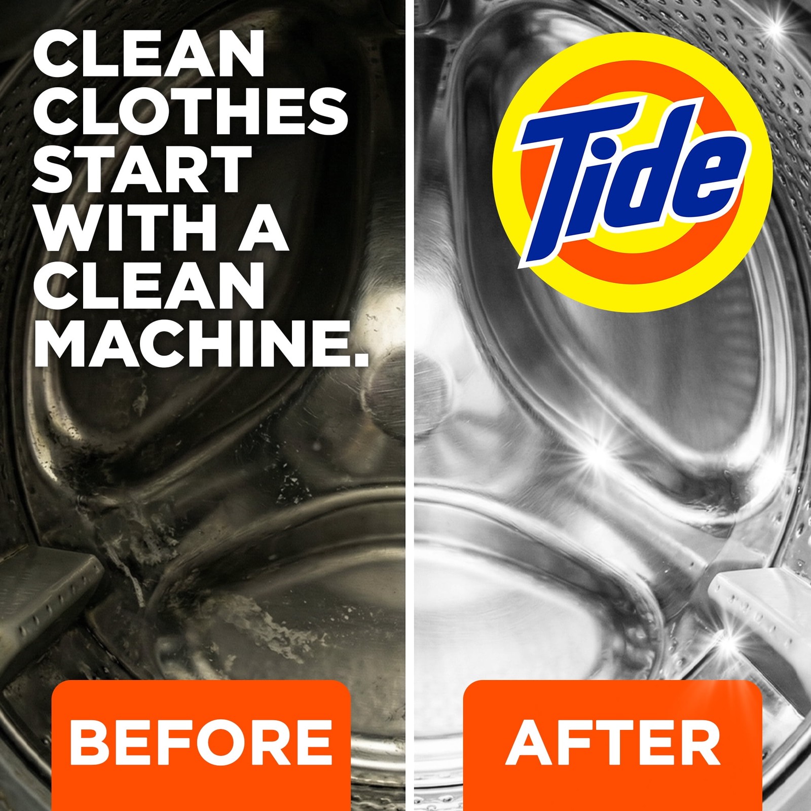 Tide Washing Machine Cleaner with Oxi Powder, Odor Eliminator 4 Count