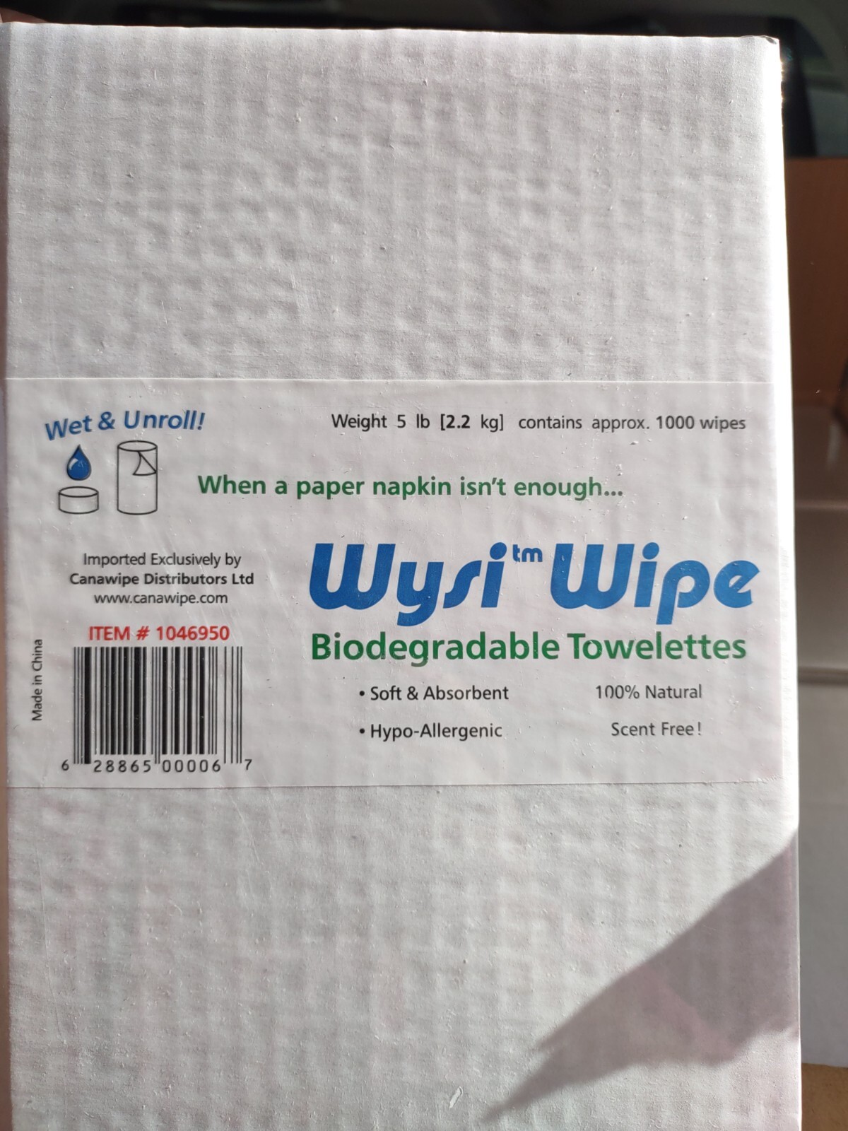 WYSI Multi-Purpose Expandable Wipes Add Water Box of 1000 Compressed Tablets NEW