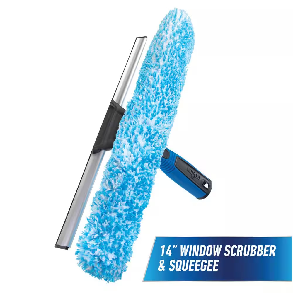 14 In. 2-In-1 Window Cleaner Squeegee & Scrubber Combi