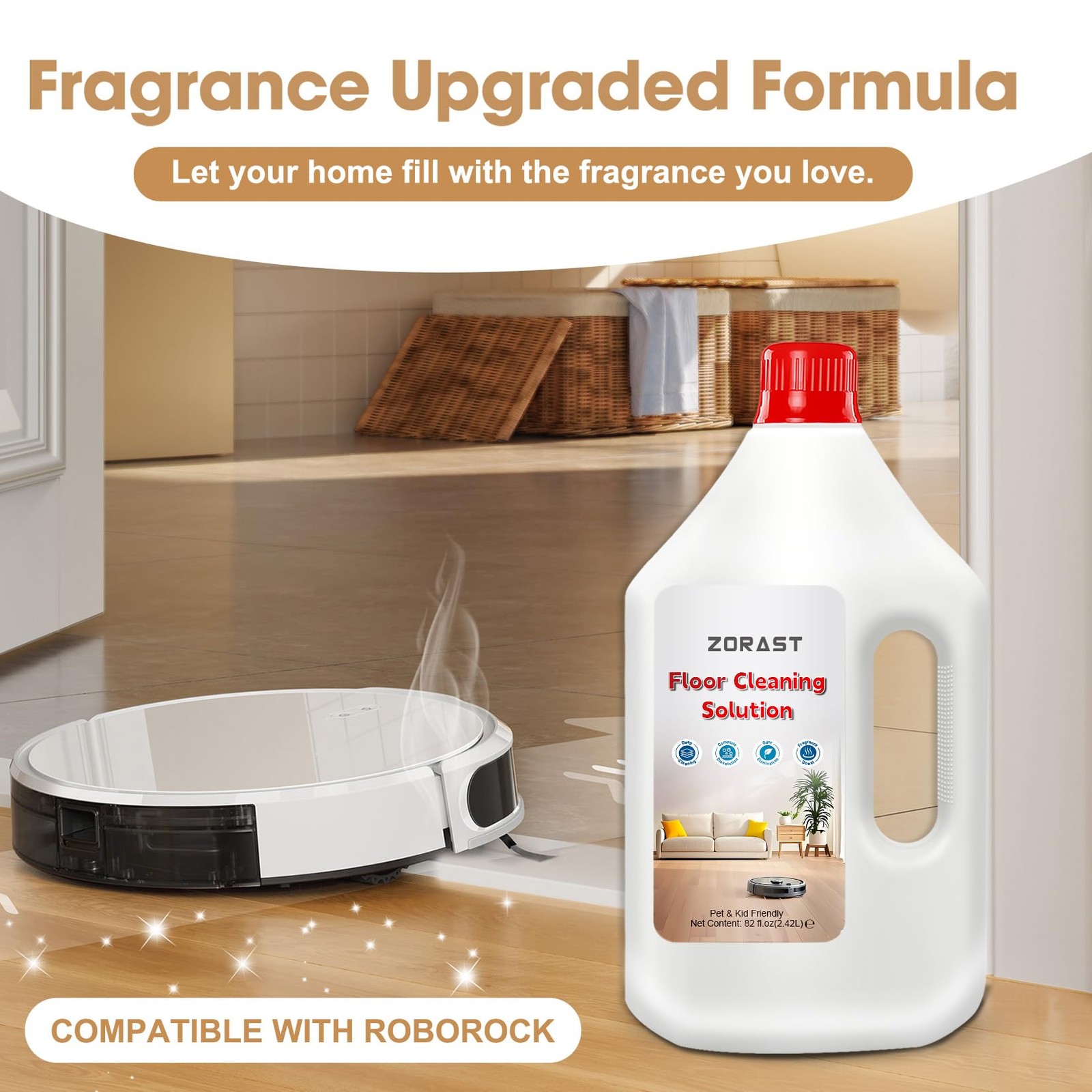 Floor Cleaning Solution 82 Fl Oz Compatible Roborock Mopping Robots S7 S8 Q7 Q8
