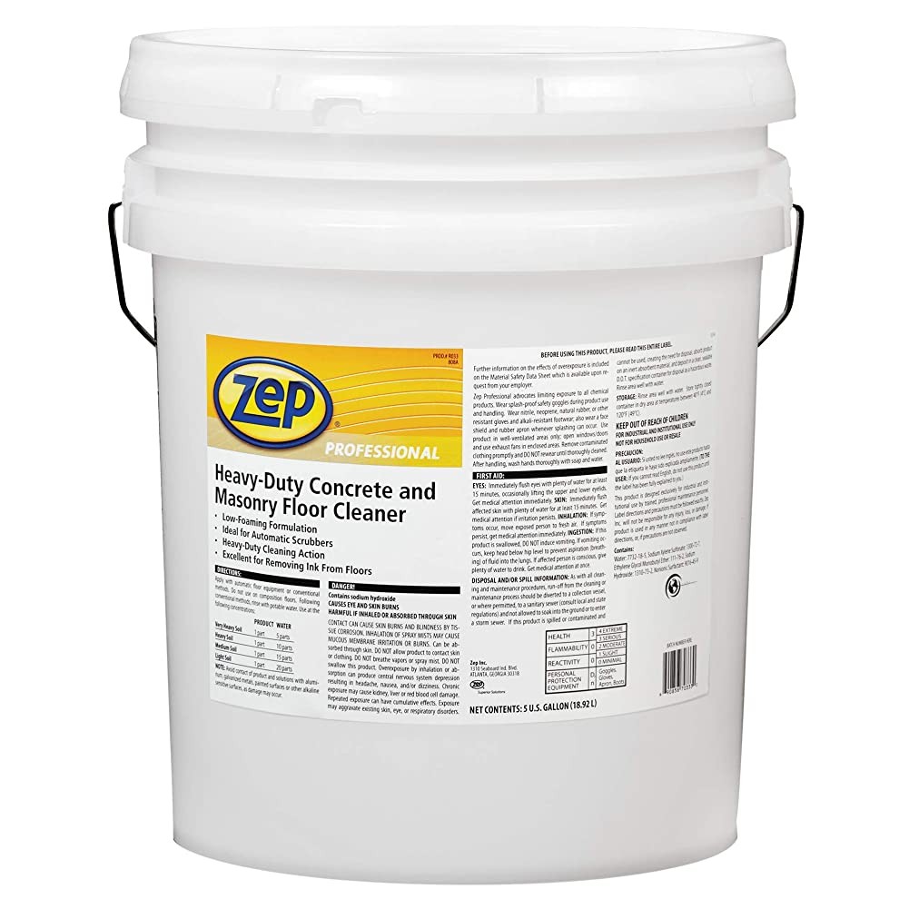 Zep Driveway, Masonry and Concrete Cleaner and Degreaser Concentrate – 5 Gallon