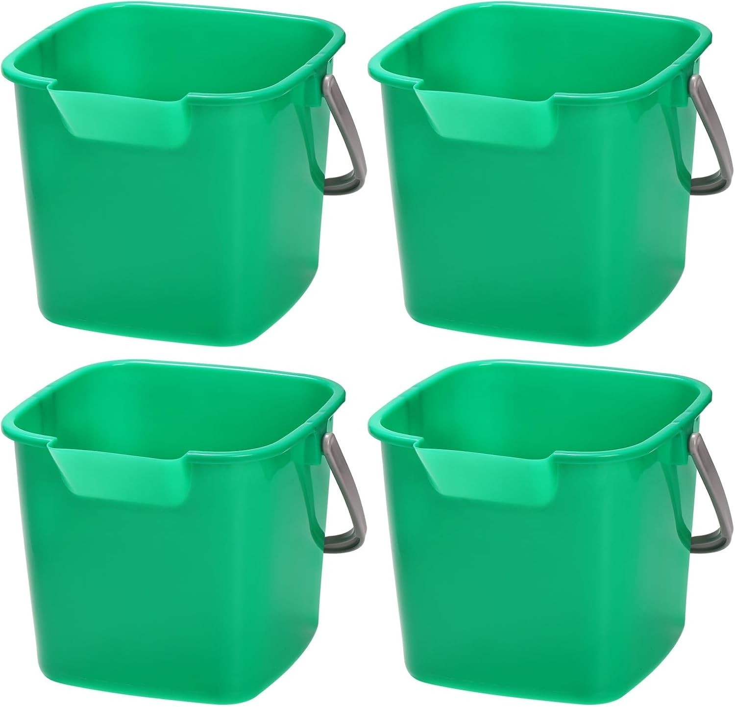 4 Pack Sanitizing Buckets, 3 Quart Small Cleaning Buckets, Square Detergent Pail