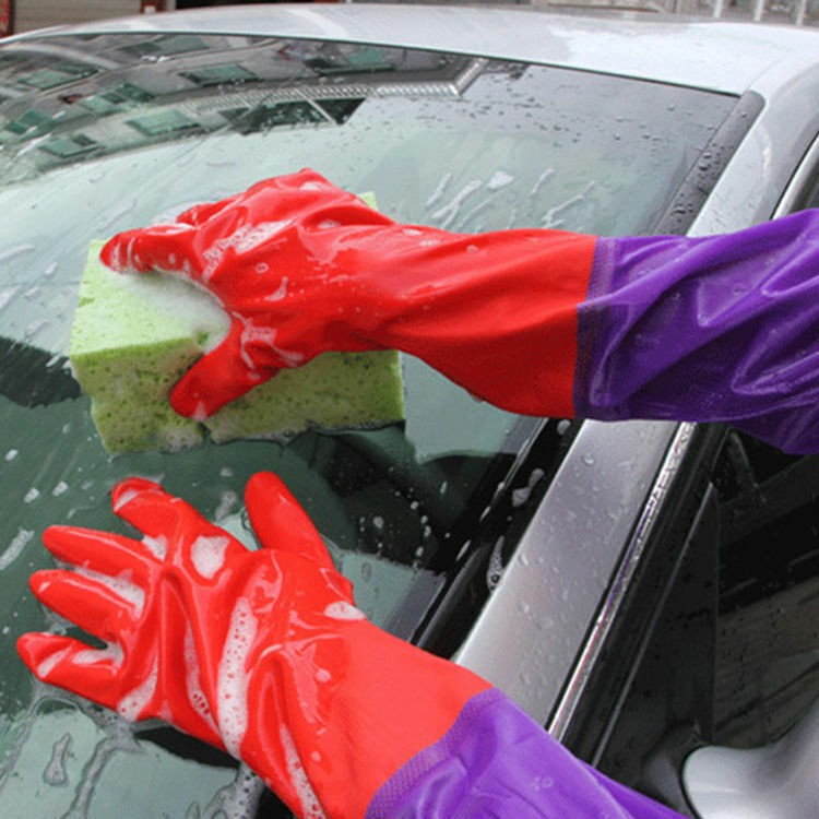 Kitchen Waterproof Long Dishwashing Cleaning Latex Washing Gloves PVC Housework