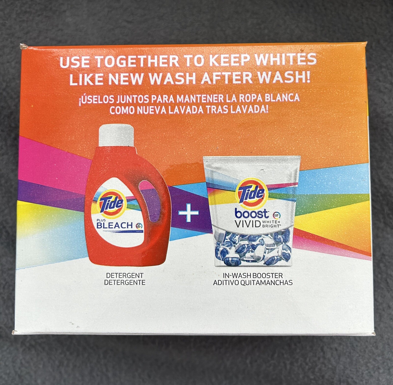 2 Tide Plus Bleach Acti-Lift Crystals Laundry Detergent Powder 21 oz each New