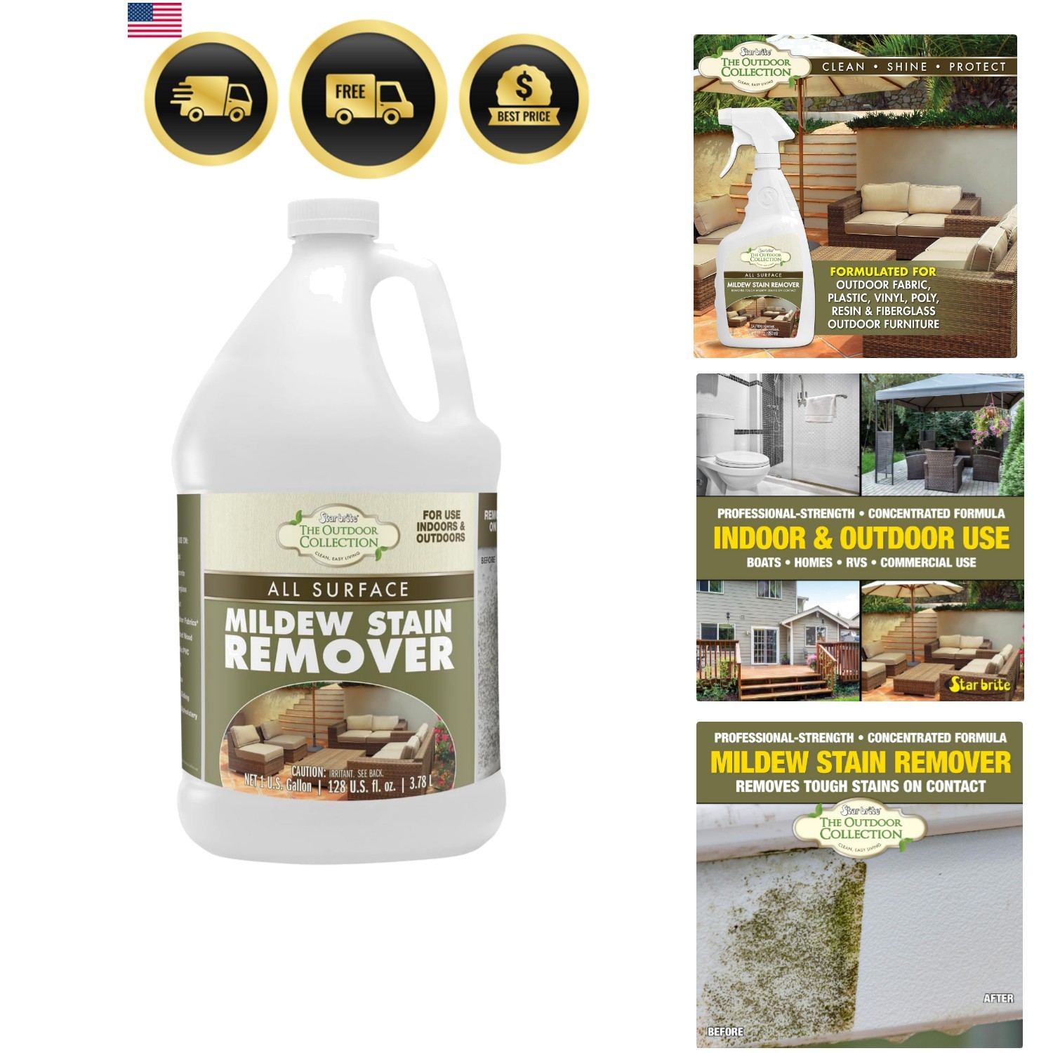 O/C Mildew Stain Remover – Professional Strength, Quick-Acting, Multi-Surface…