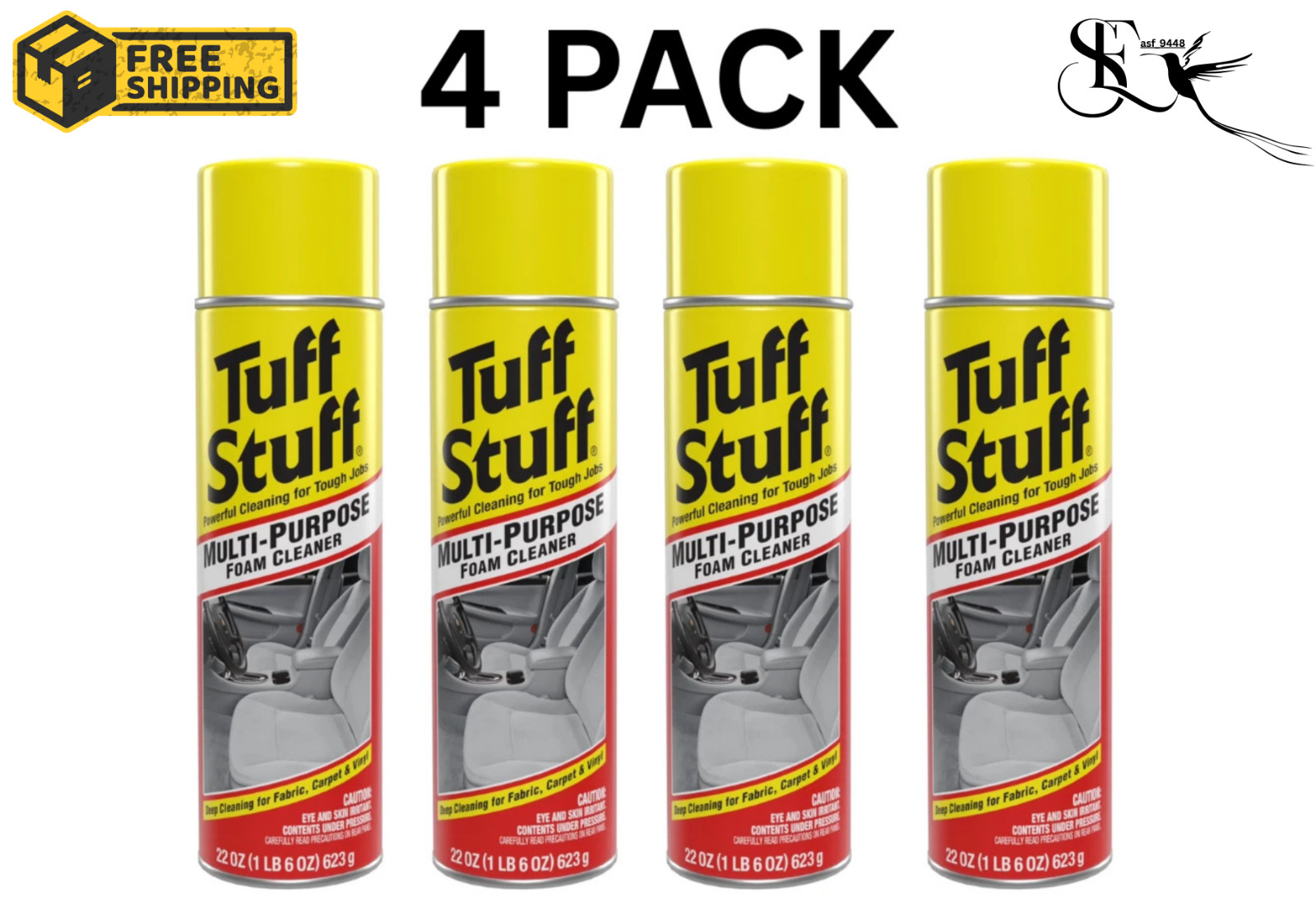 Tuff Stuff Foam Cleaner 22 oz Multi Purpose Auto Detail 4 Pack