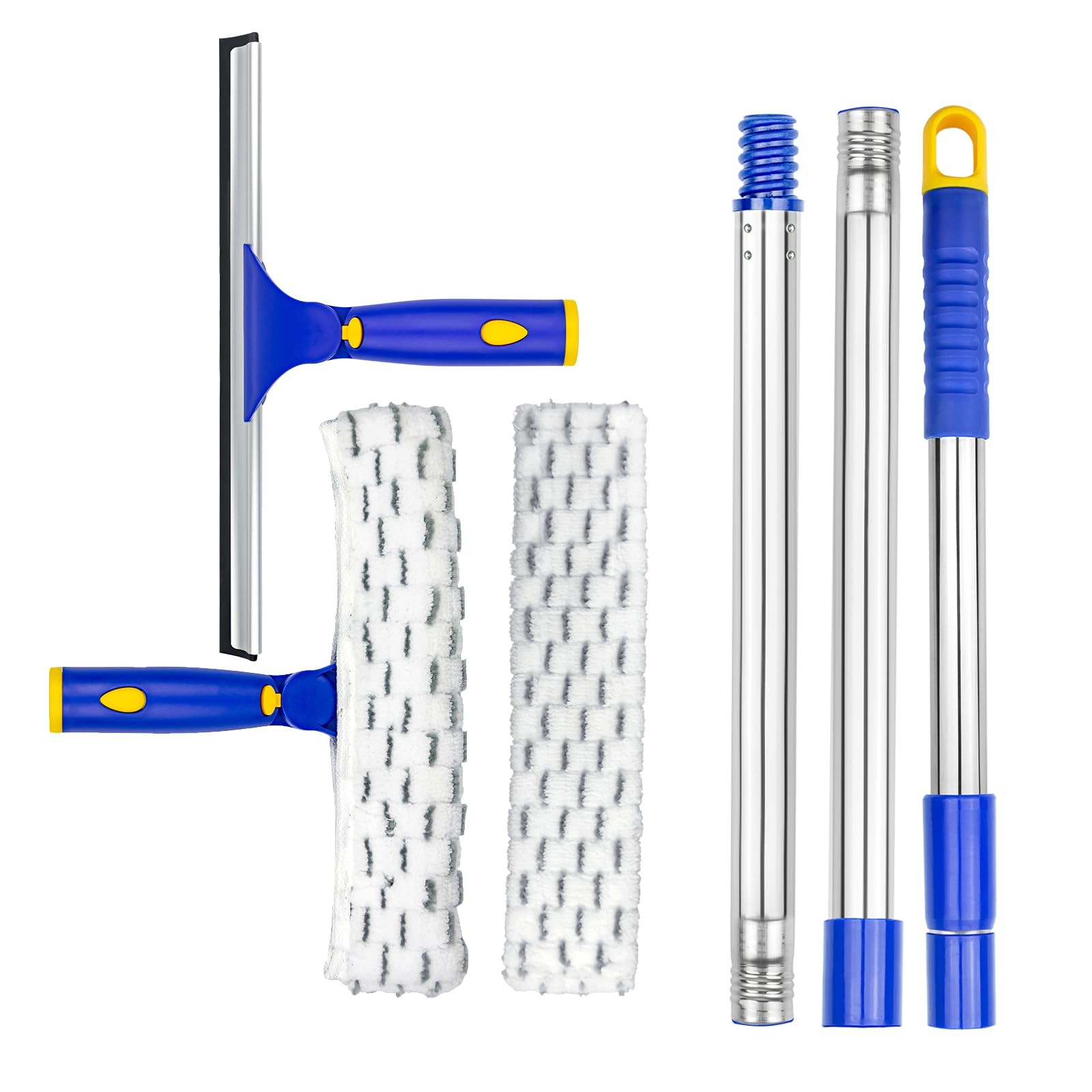 Window Cleaner Tool with Long Handle, 60″ Shower Squeegee for Window Cleaning…