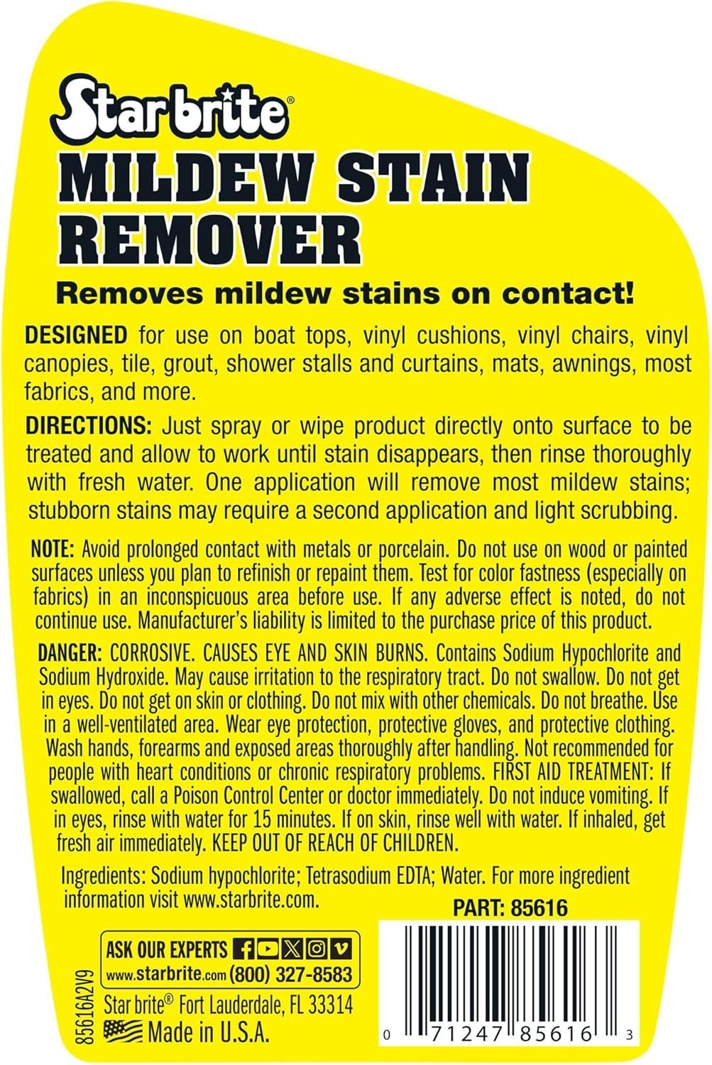 Professional-Grade Mildew & Mold Stain Remover + Cleaner – Instant Contact St…