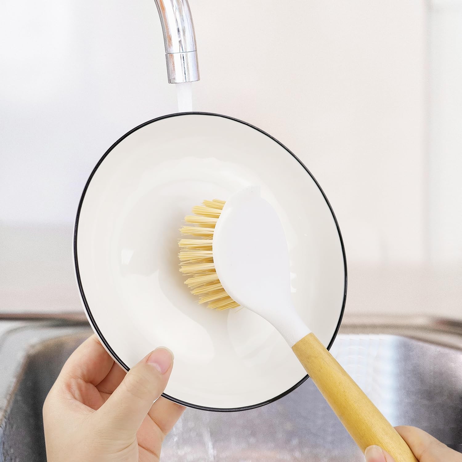Kitchen Scrub Brushes for Cleaning Dish Brush with Handle for Pans, Pots,Kitchen