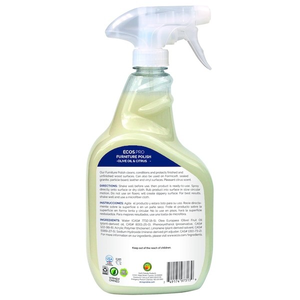 Ecos Pro Pl9731/6 Furniture Polish, 32 Oz, Pleasant