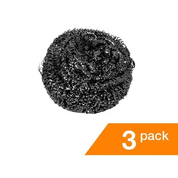 3 Pack HDX 3.54 in. Stainless Steel Scrubbing Pad Ideal for Non-Coated Cookware