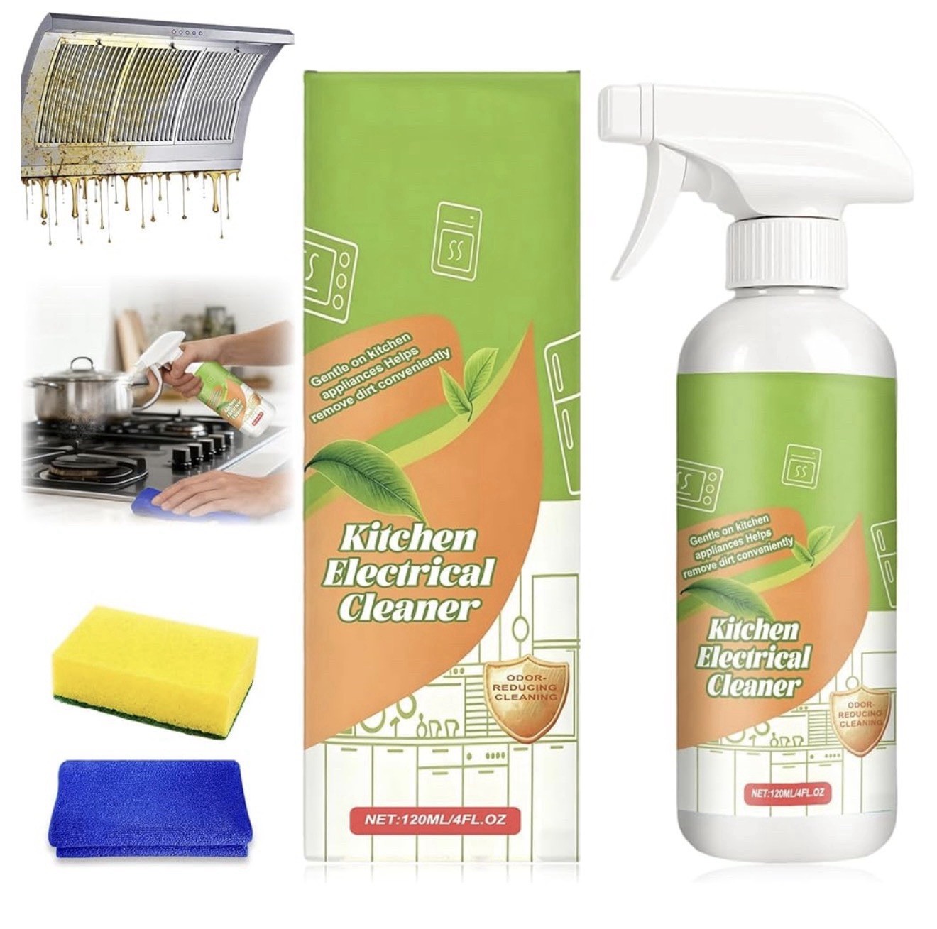 Natural Formula to Household Appliances, Kitchen Appliance Cleaner Spray 120ml