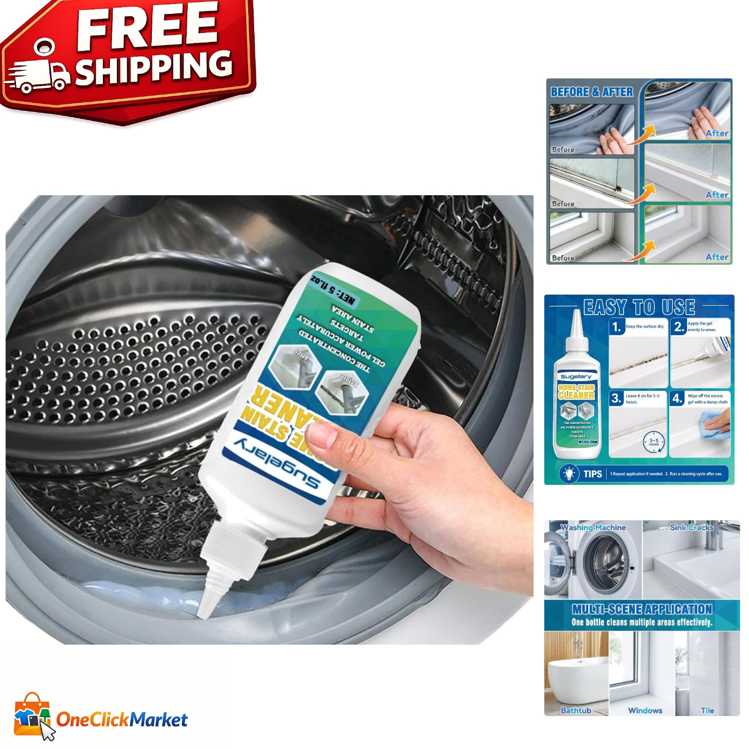 Powerful 5 Fl Oz Mold Cleaner Gel – Unscented Formula for Safe Household Use