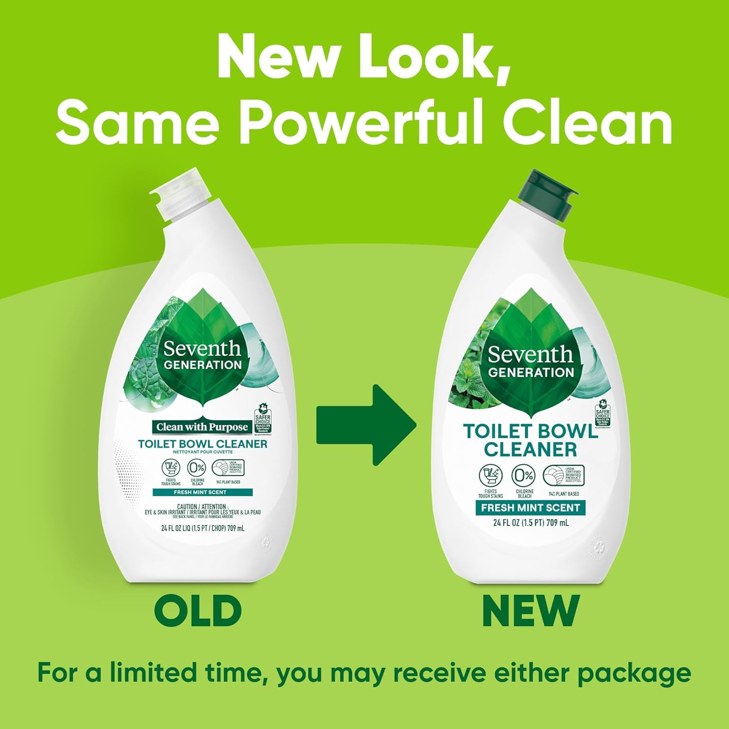 Seventh Generation Toilet Bowl Cleaner Fresh Mint Scent 4 Pack without Chlorine