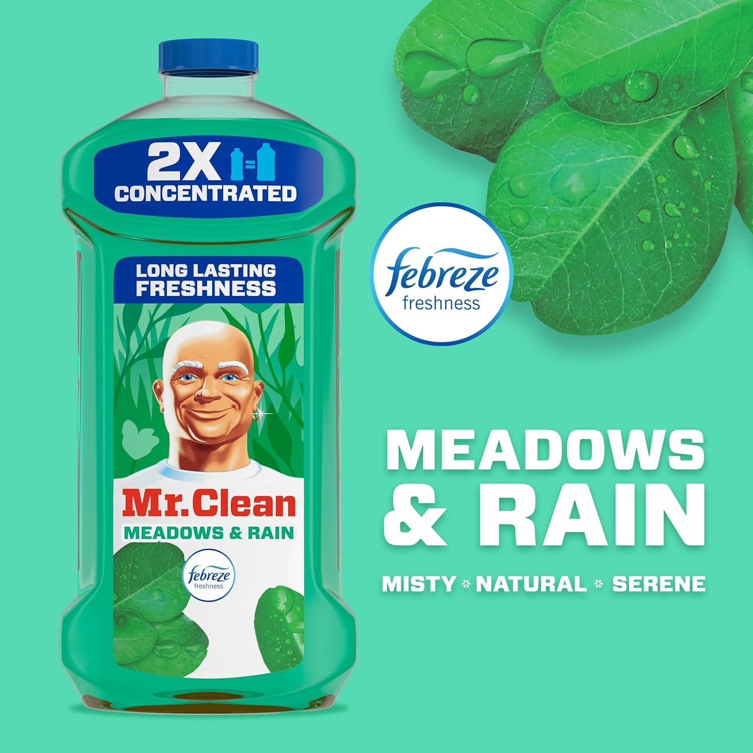 Mr. Clean 2X Concentrated Multi Surface Cleaner Febreze Meadows & Rain 41oz Pack