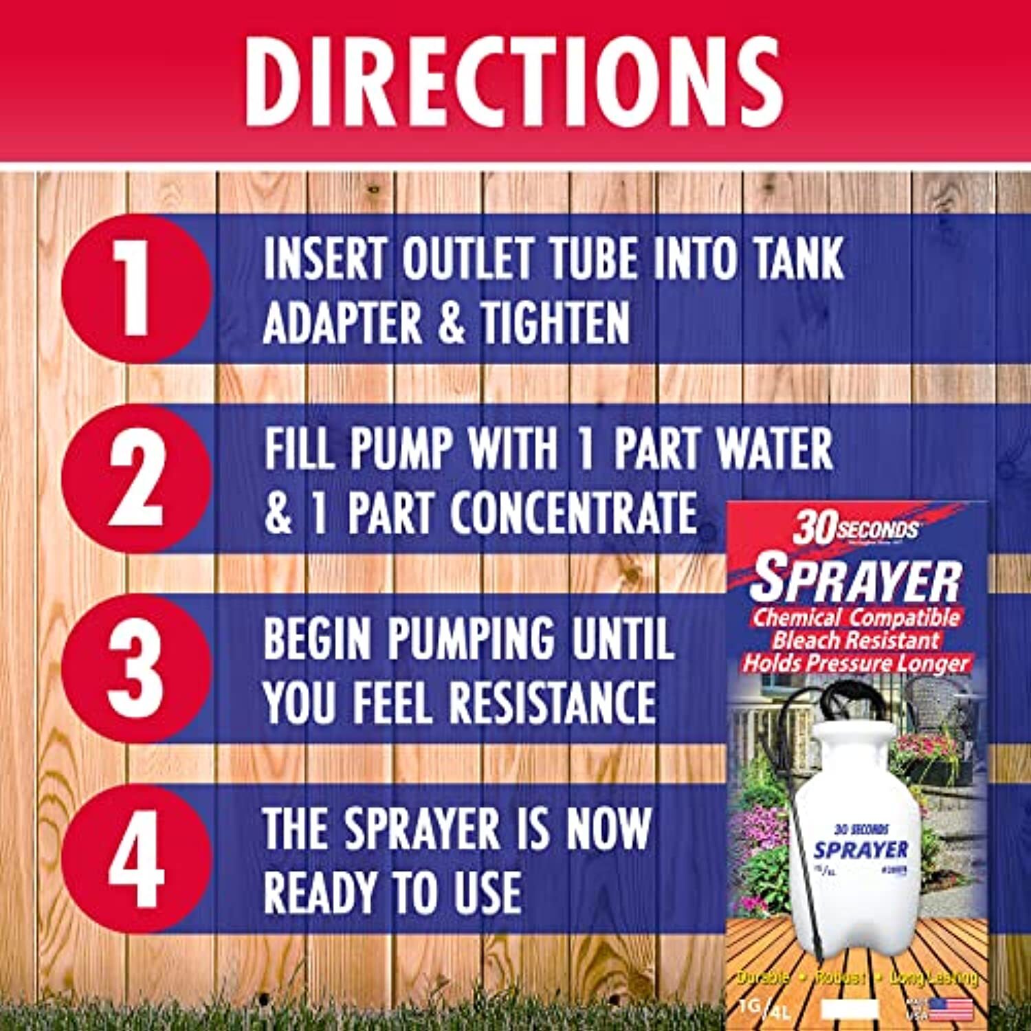 30 SECONDS Cleaners 30SS 30 Seconds Outdoor Cleaner Sprayer, 1 Gallon