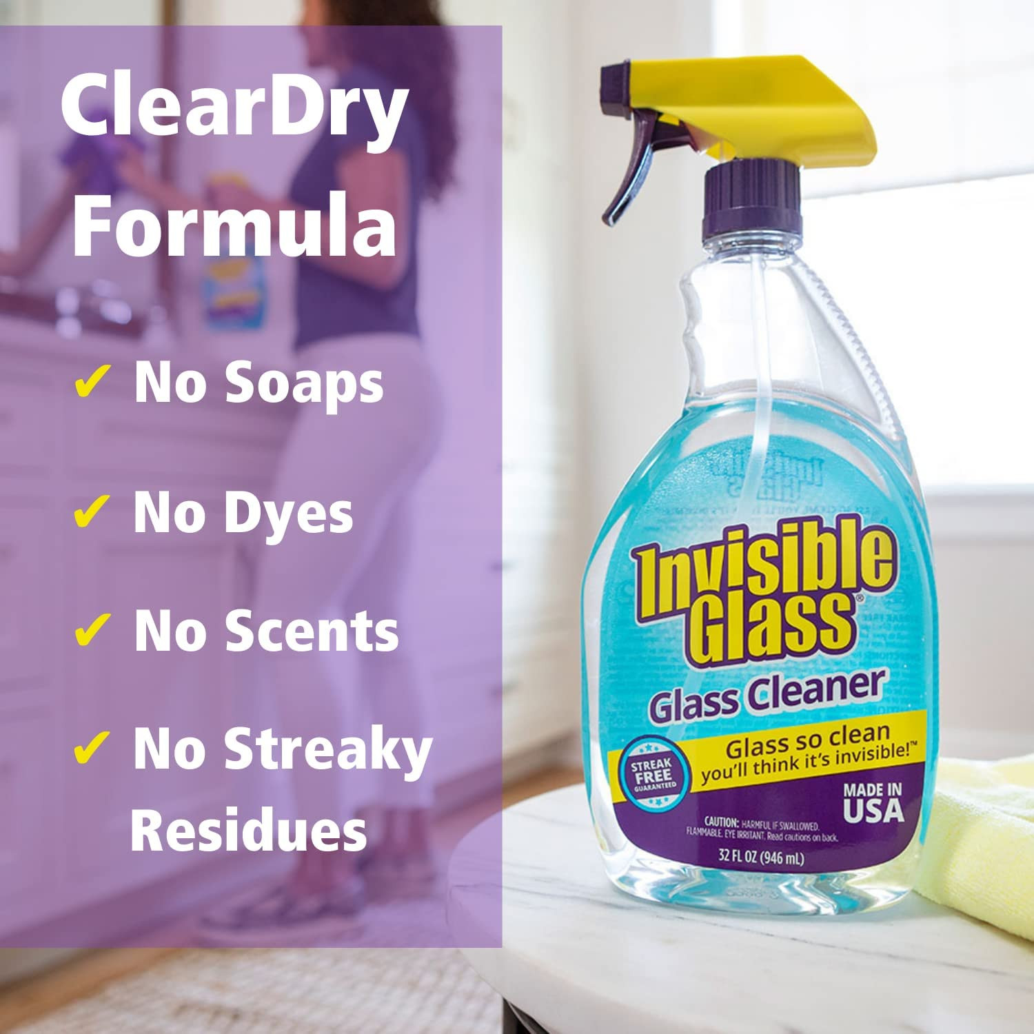 92194 Premium Glass and Window Cleaner for Auto and Home Cleans Glass, Windows,