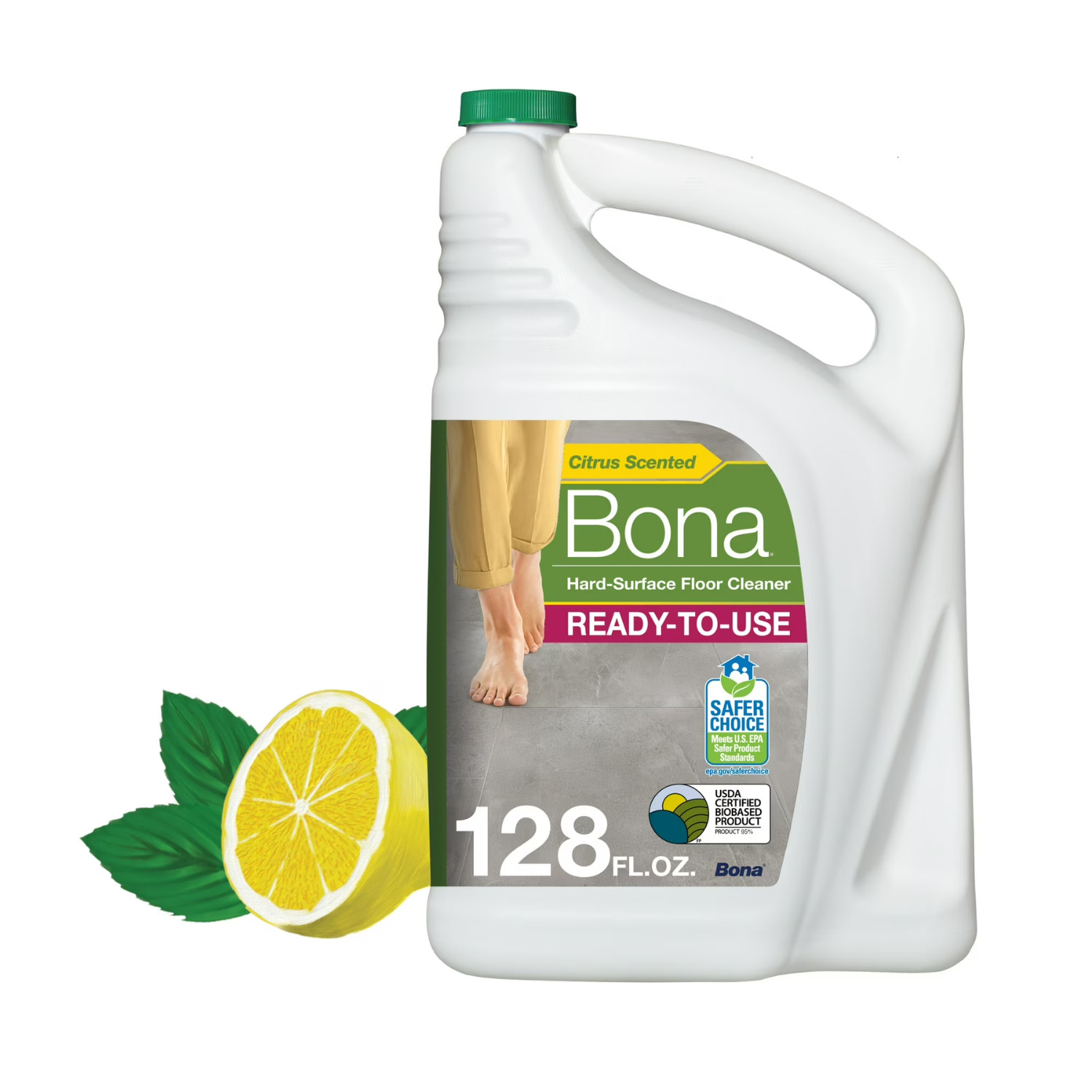2 Pack Bona Hard Surface Floor Cleaner 128 oz Lemon Mint Shine Clean Floors