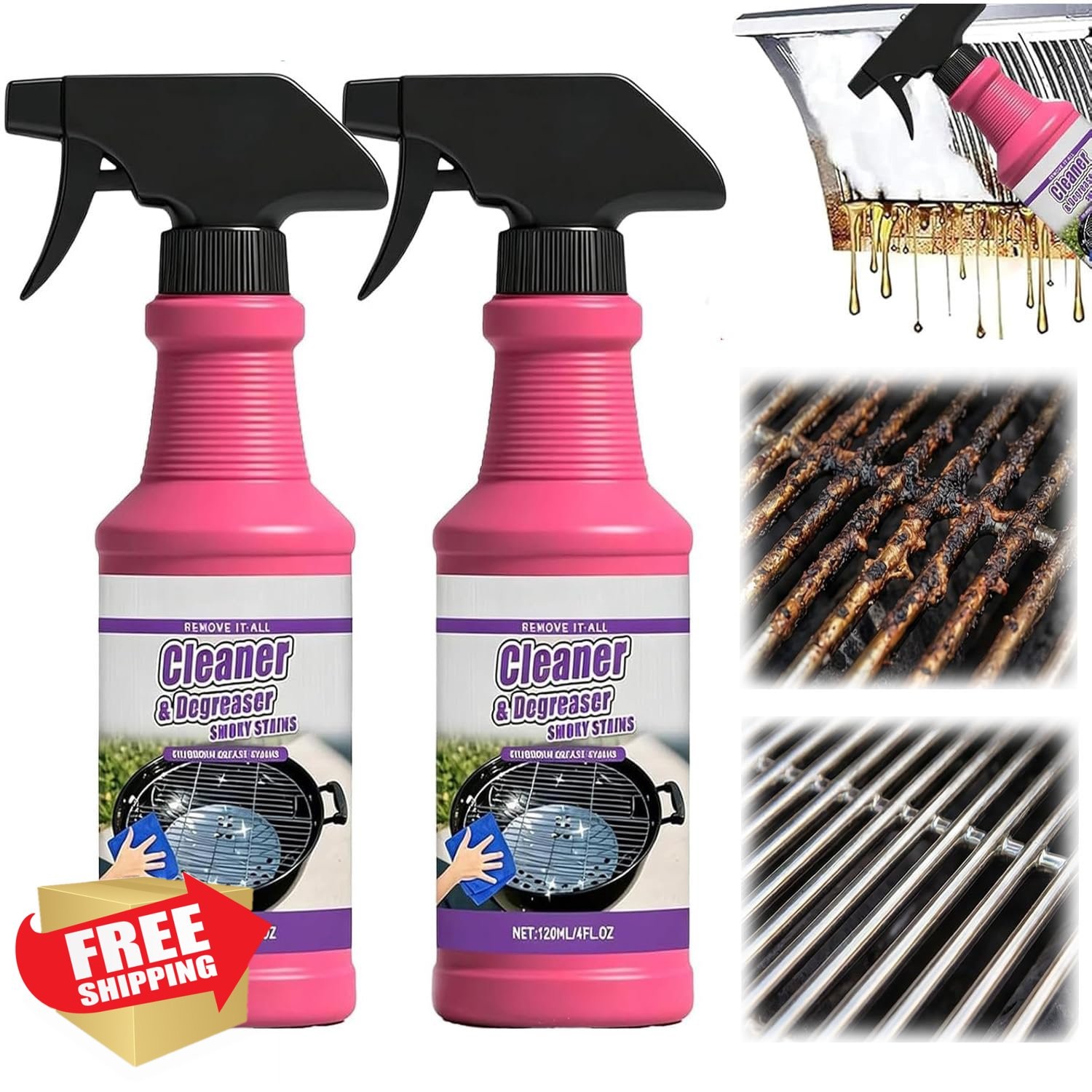 Grill Degreaser Spray Heavy Duty BBQ Cleaner