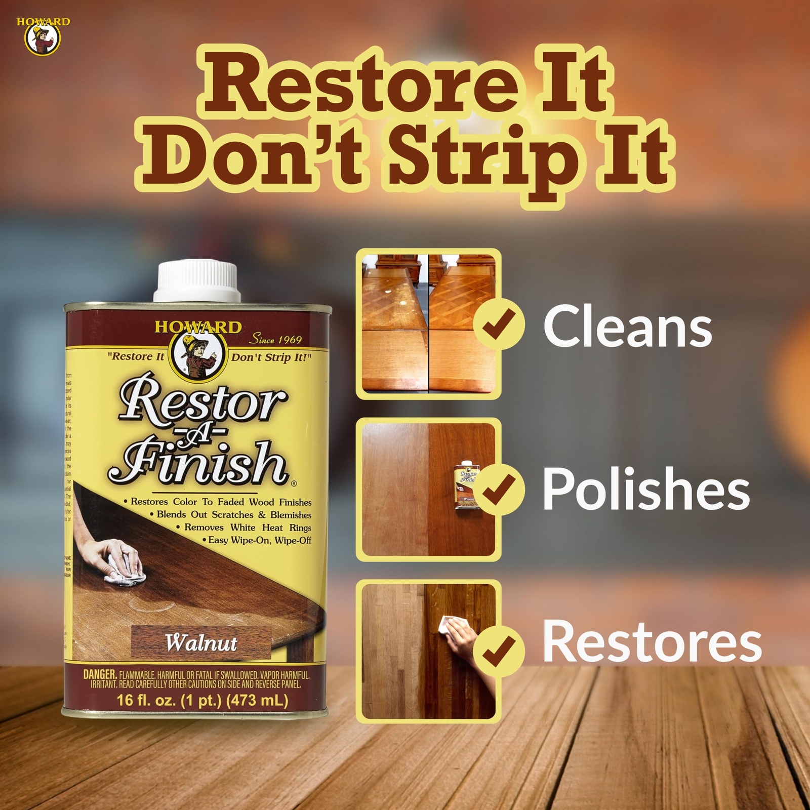 RF3016 Restor-A-Finish, 16-Ounce, Golden Oak