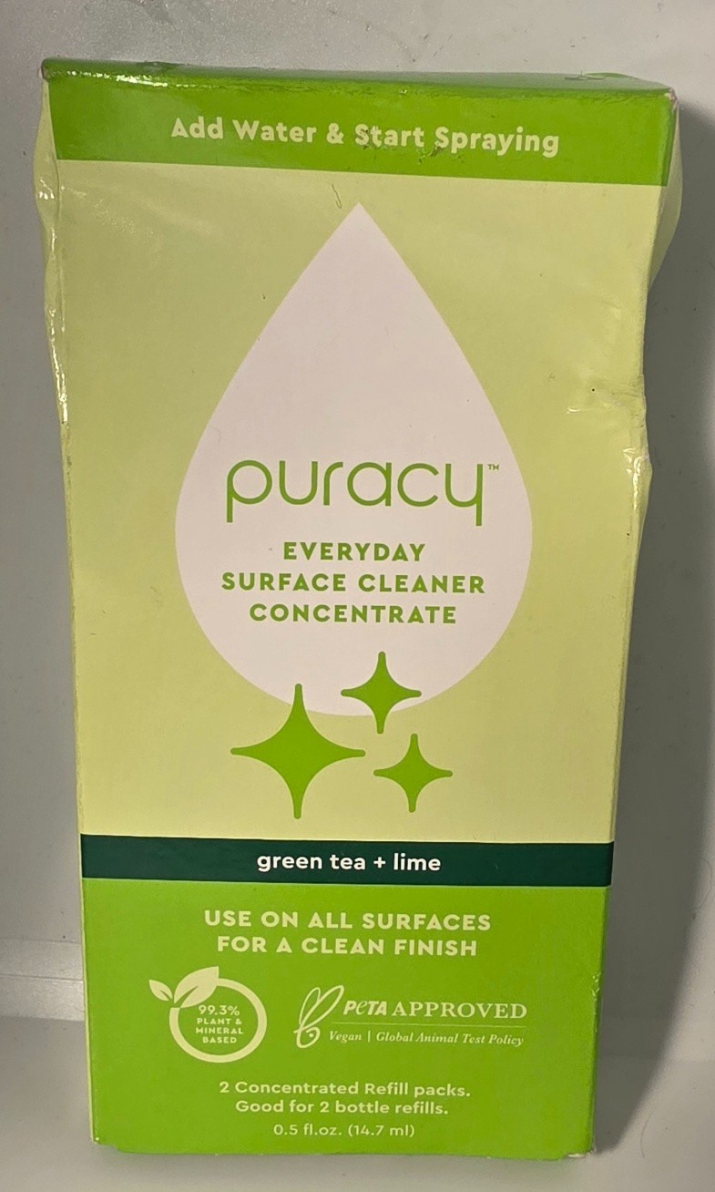 Puracy Plant Based Surface Cleaner Concentrated Refill Packets-Green Tea & Lime
