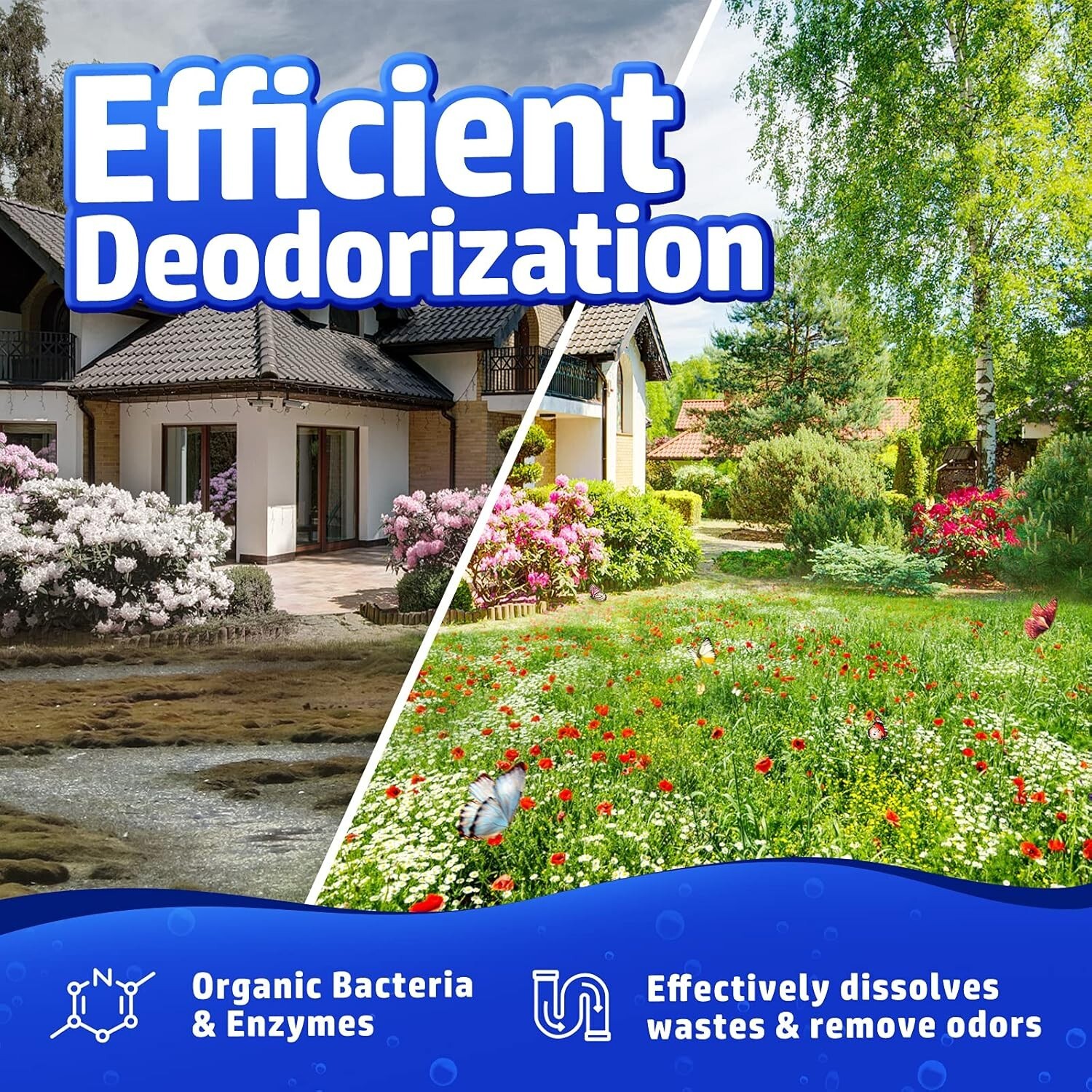 Septic Tank Treatment 12 Pcs for 1 Year Supply Dissolvable Packs Easy Operation.