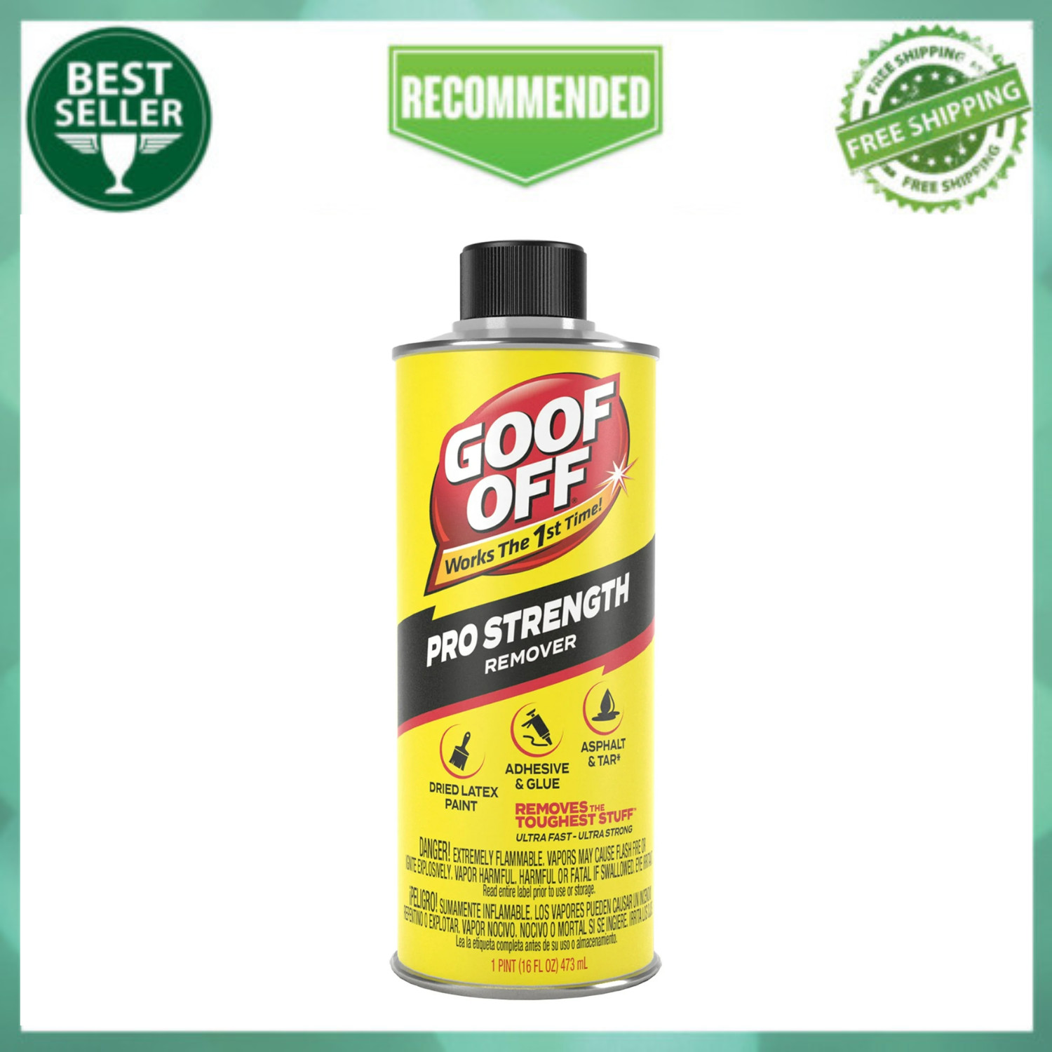 Goof Off FG653 Professional Strength Remover, Pourable 16-Ounce, Liquid