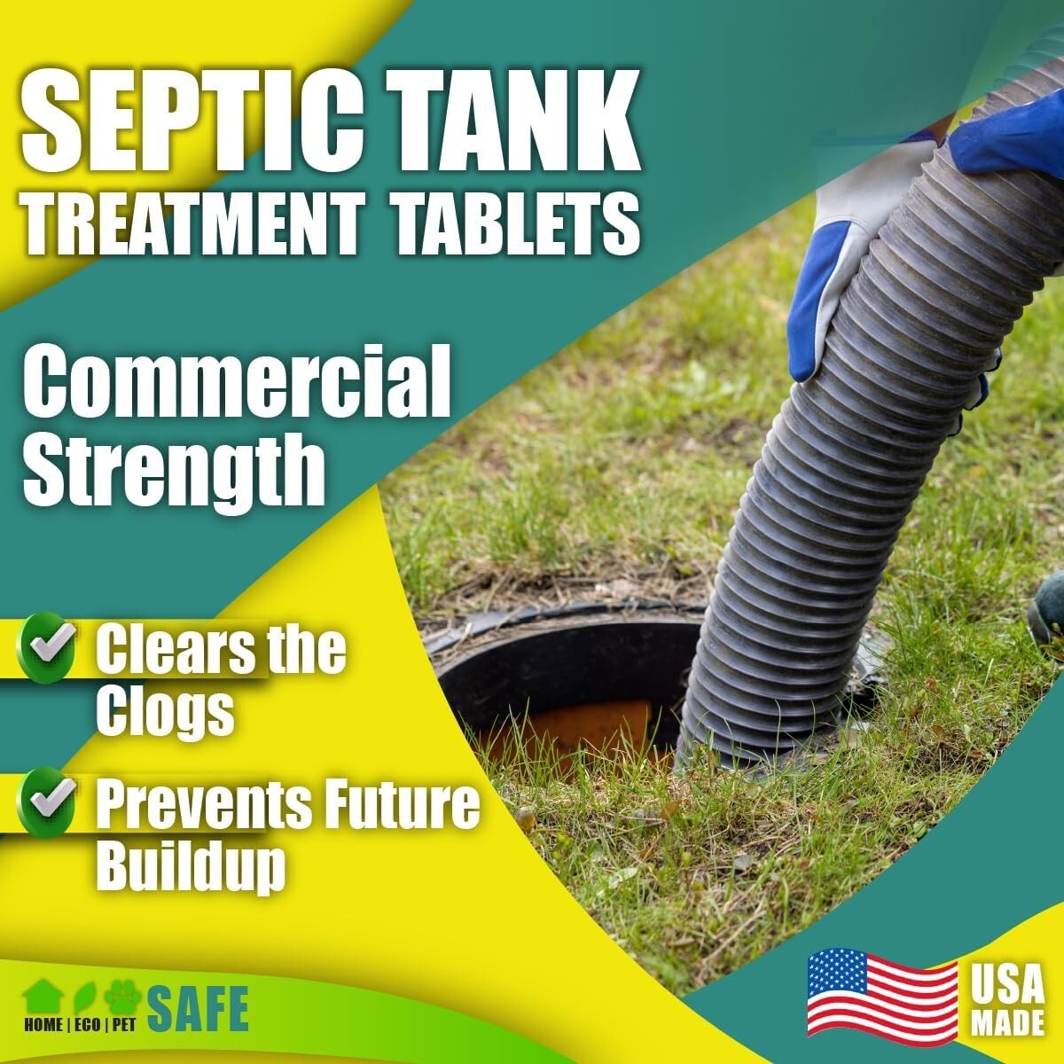 Commercial Strength Septic Treatment Pods – 18 Tablet Supply for 1,500 Gallons