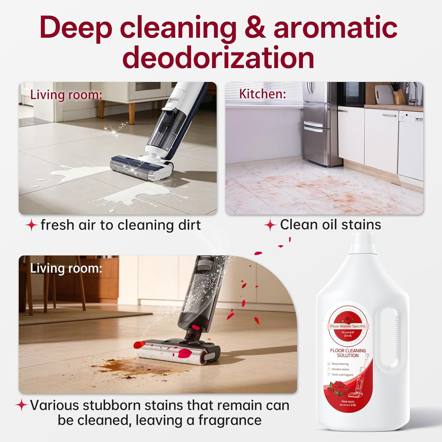 Floor Cleaning Solution Compatible with Tineco/Bissell/Dreame and Shark, Fragran
