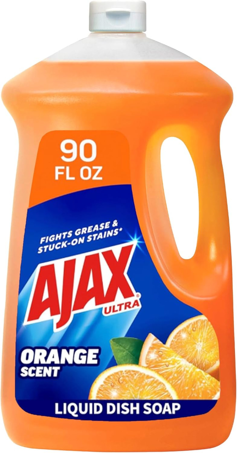 Ajax Ultra Liquid Dish Soap Orange Scent, Triple Action, 90 Fl Oz Bottle