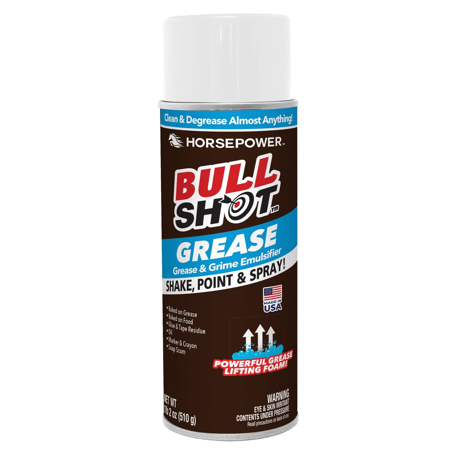 Bullshot Grease Remover, Foaming Degreaser & Grime Remover, Heavy-Duty
