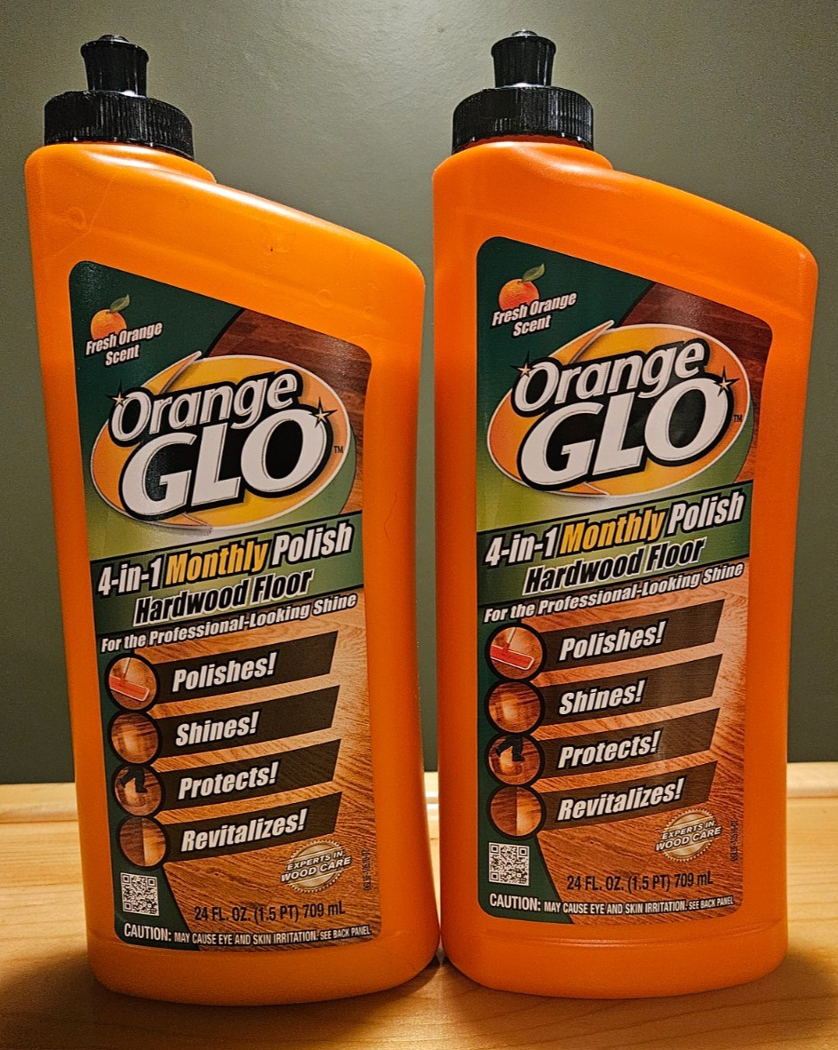 Orange Glo Hardwood Floor 4-in-1 Monthly Polish, 24 Oz. – Pack of 2