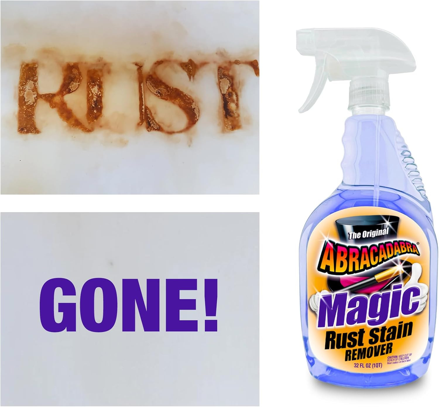 ® Magic Rust Remover 32Oz – Premium Rust Stain Remover for Concrete, Fiberglass,