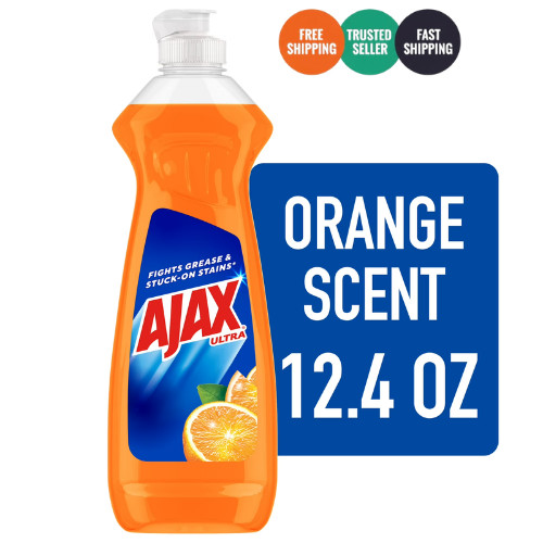 Ajax Ultra Triple Action Orange Dishwashing Liquid Soap, 12.4 fl oz