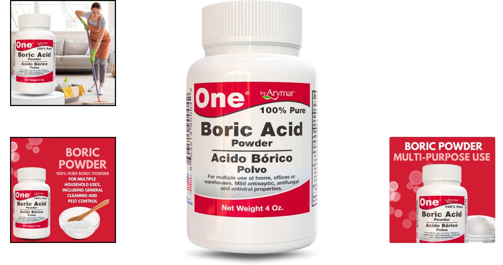 Made in USA 4oz Boric Powder – Safe & Effective Household Cleaning Solution