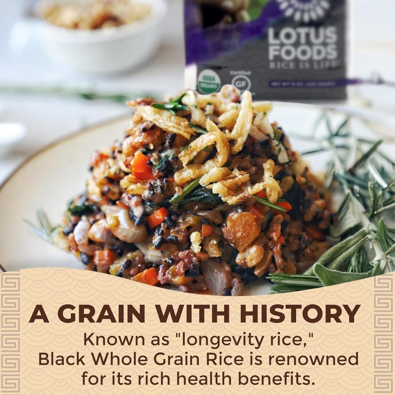 Lotus Foods Bulk Organic Forbidden Rice – Black, Gluten Free Heirloom, Whole G