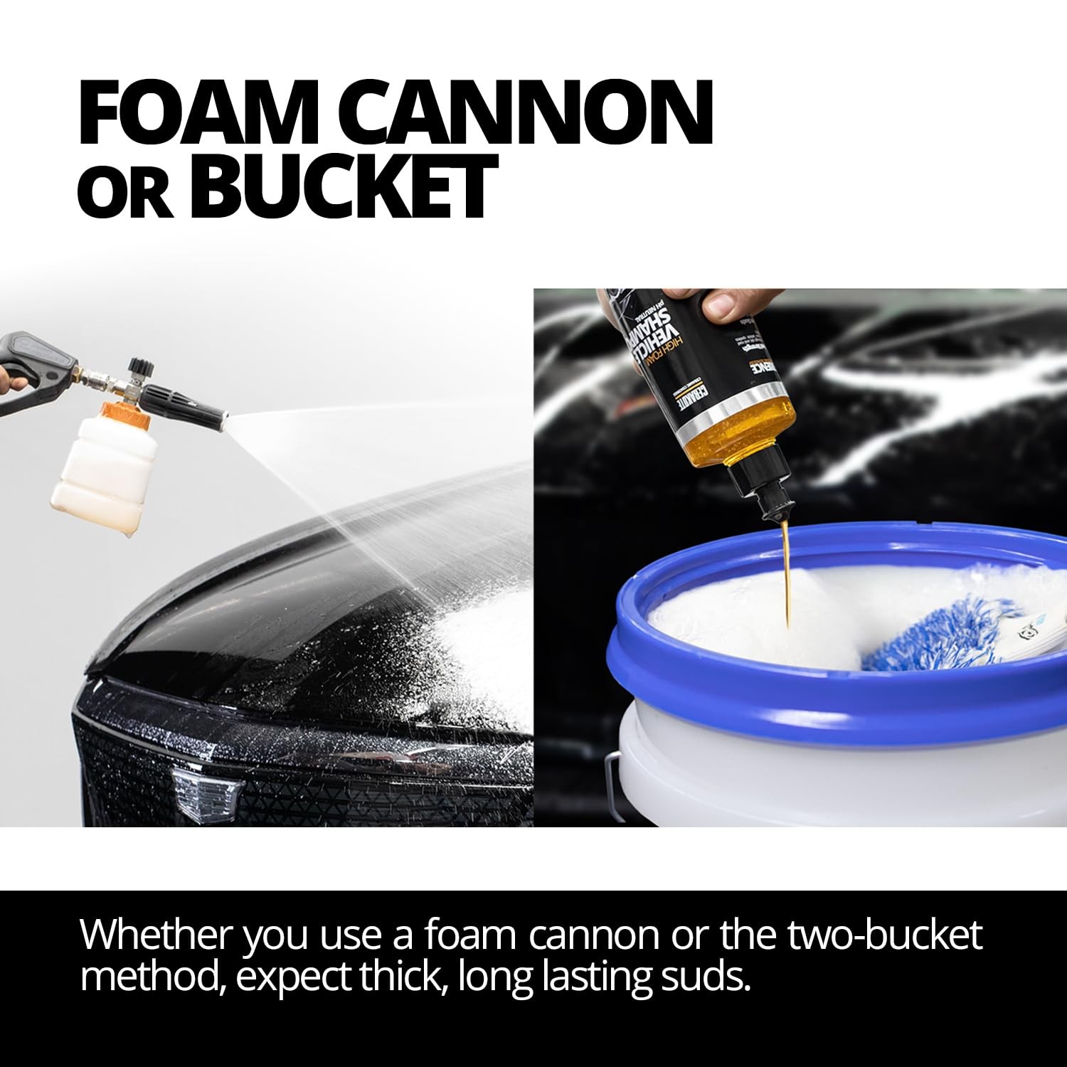 High Foam Vehicle Shampoo (16 oz) – pH Neutral Premium Car Wash Soap for Foam…