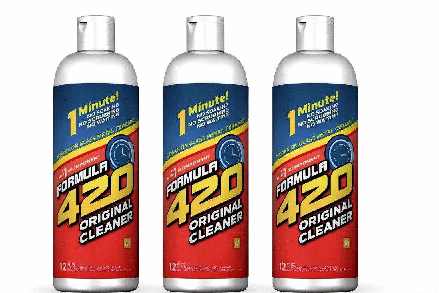 Glass Cleaner – Ceramic Metal – Bong Hookah -Safe Cleaner 12 Oz Bottle 3 Packs