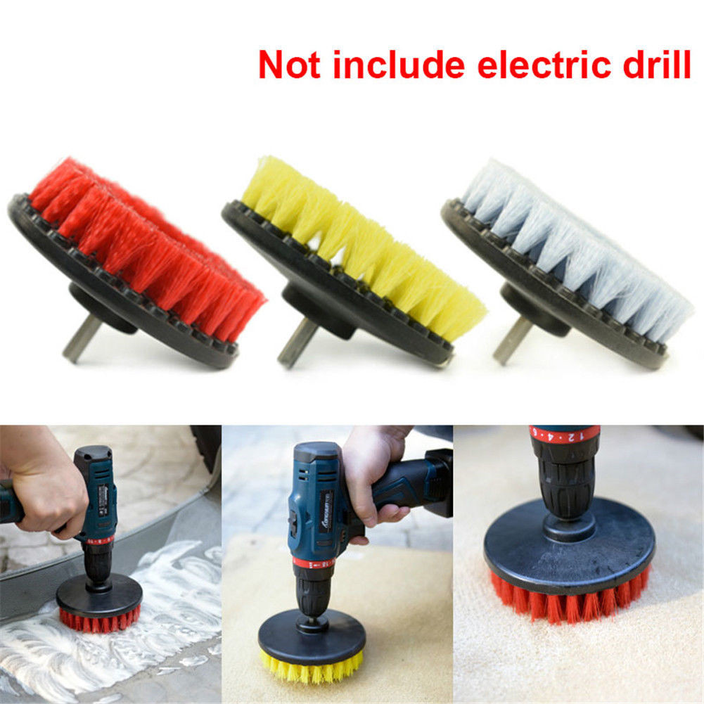 Heavy Duty 5″ Round Scrub Brush with Power Drill Attachment