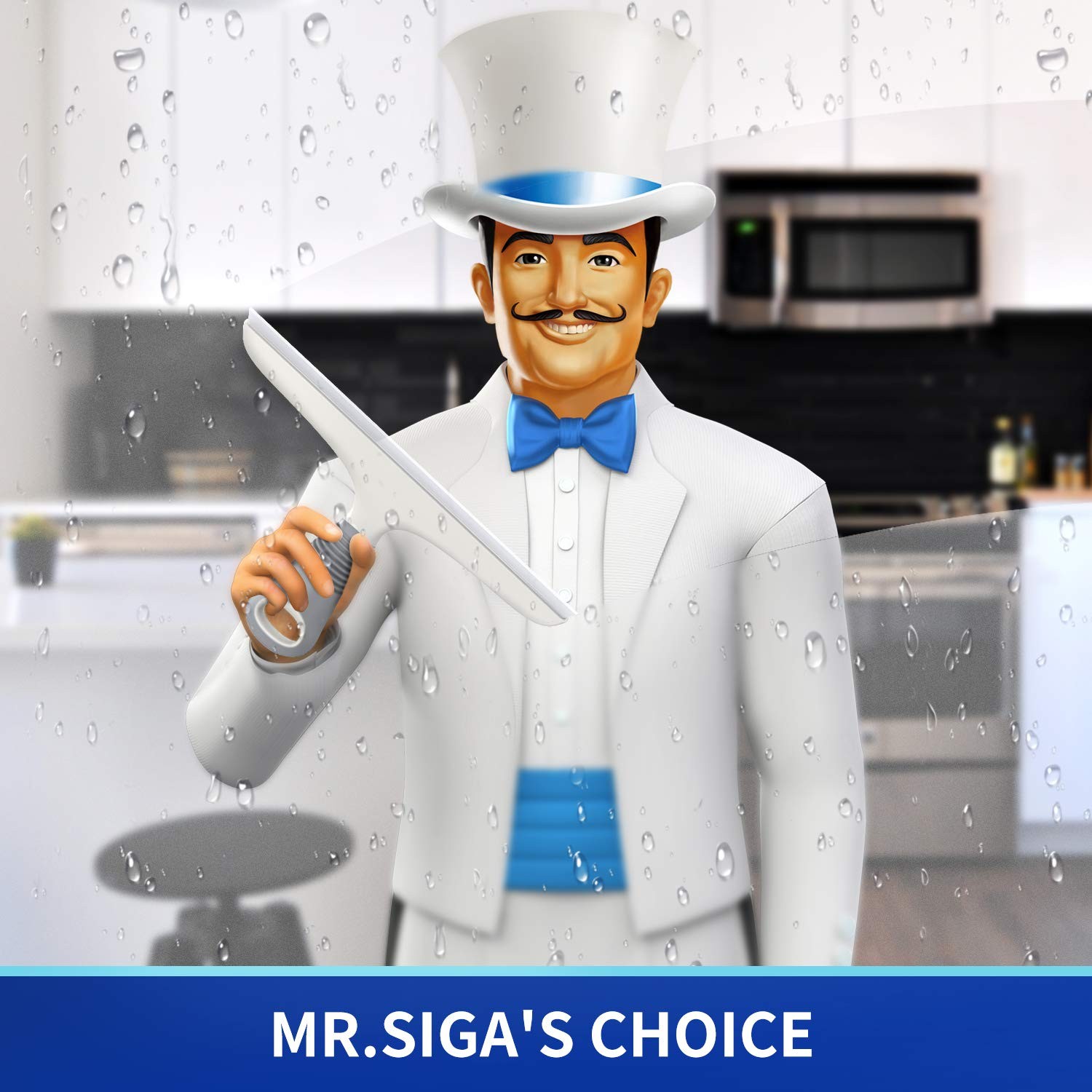 MR.SIGA Multi-Purpose Silicon Squeegee for Window, Glass, Shower Door, Car Wi…