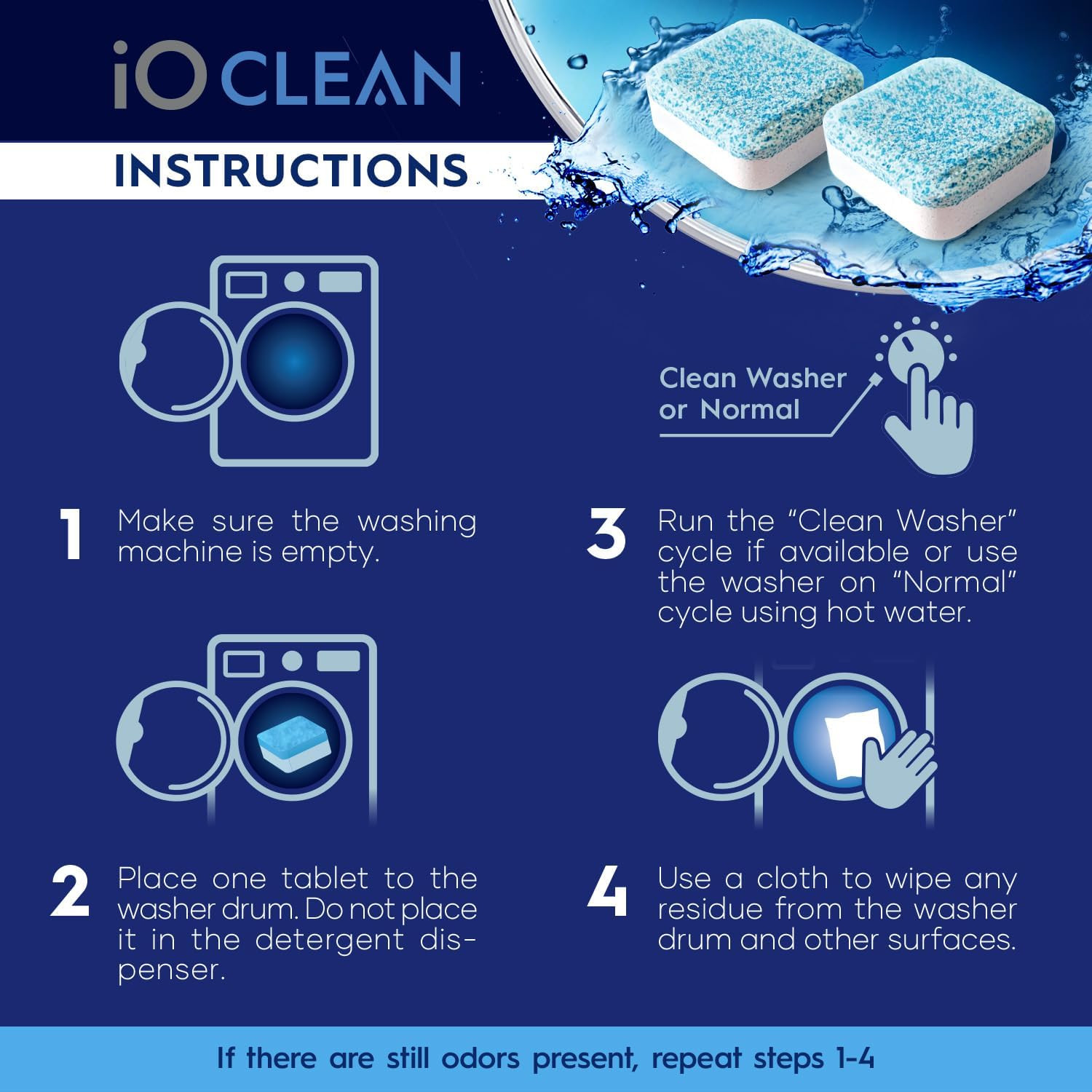 Washing Machine Cleaner and Descaler Tablets 24 Pcs – Deep Clean and Descaling f