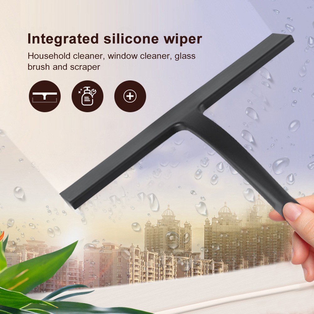 Silicone Squeegee Wiper with Hook Bathroom Shower Tile Scraper Tool (S)