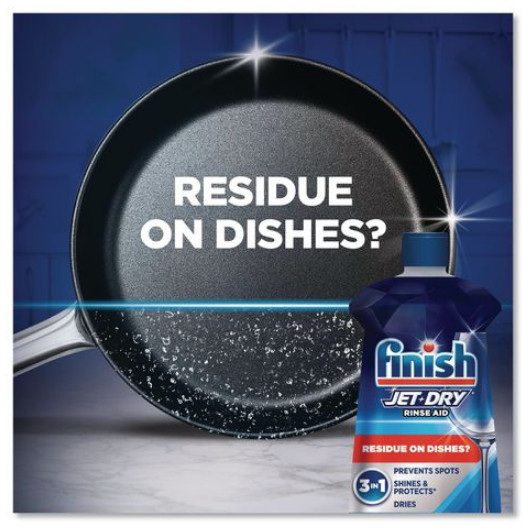 Finish Jet Dry Liquid Dishwasher Rinse Agent Aid 8.45 Oz Bottle Bulk 8 Pack Case