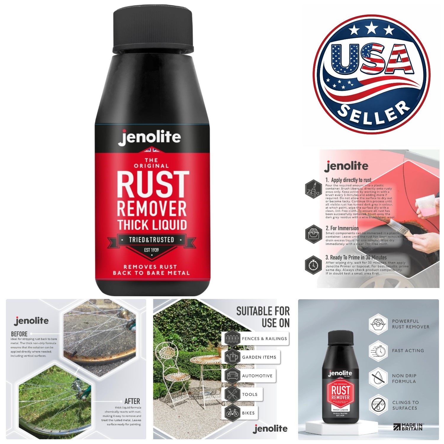 Fast Acting Industrial Strength Rust Remover – 5oz No-Drip Liquid Formula