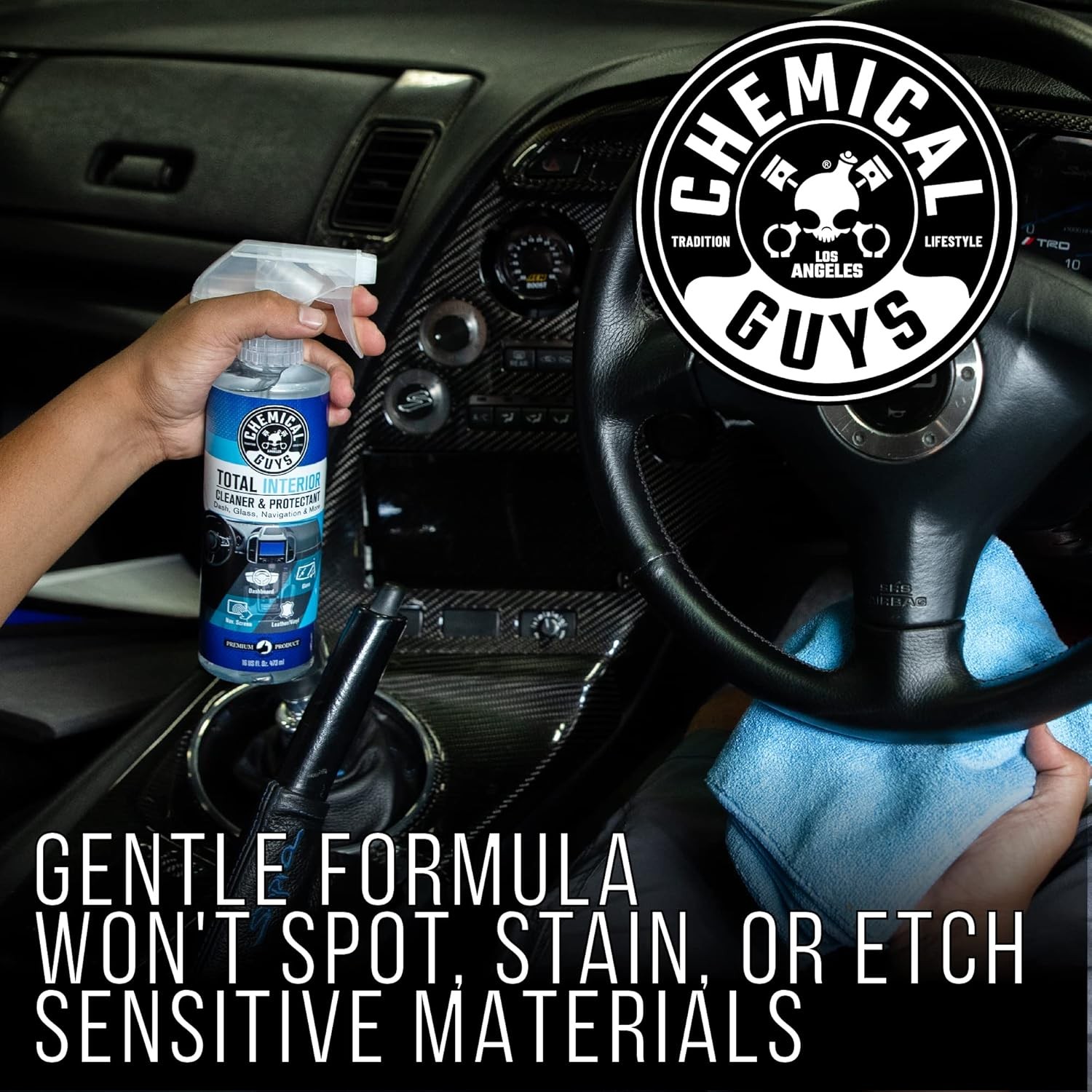 Chemical Guys Total Interior Cleaner Protectant 16oz Leather Vinyl Plastic Glass